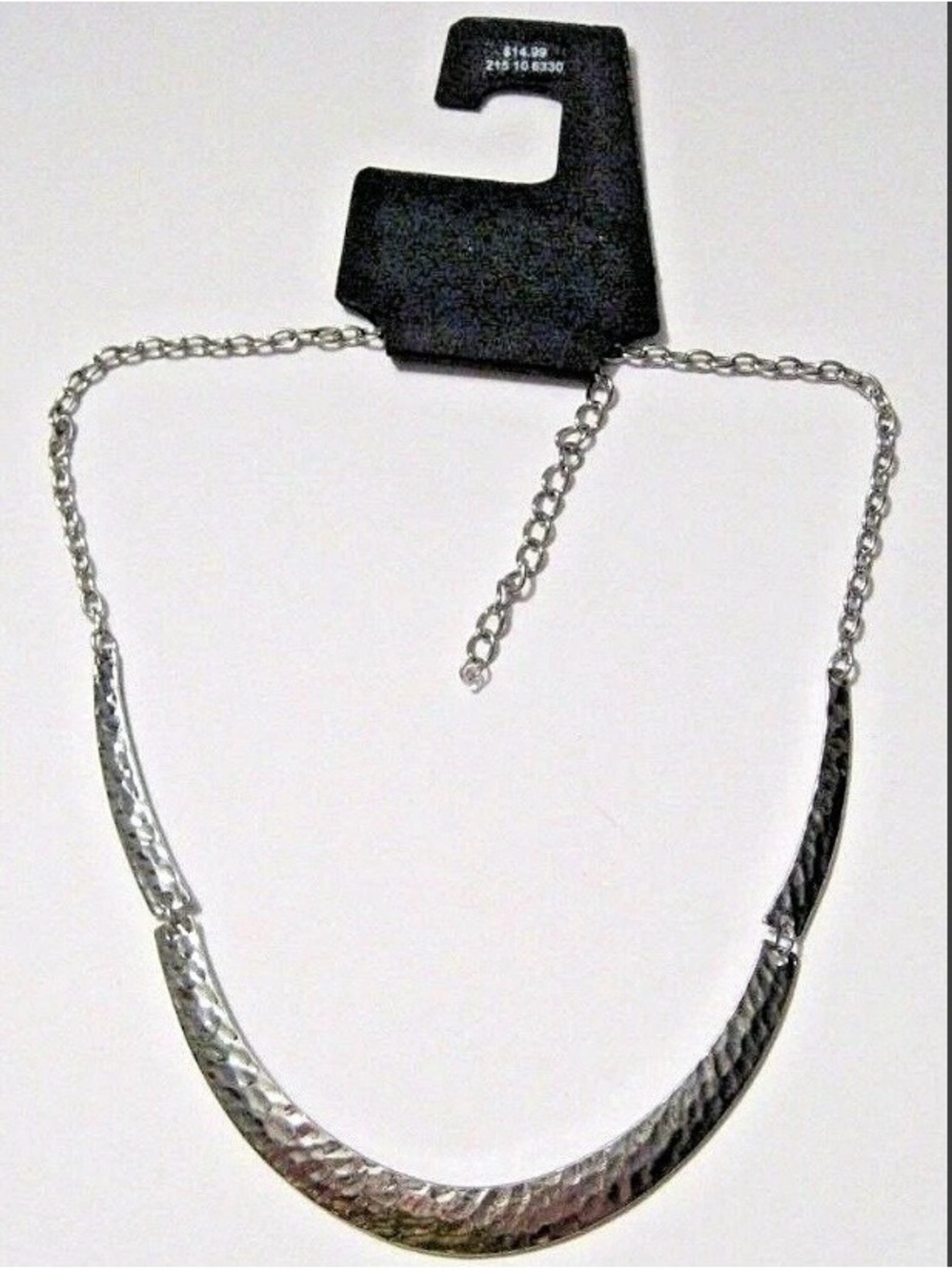 Hammered Silver-Tone Collar Necklace for Women